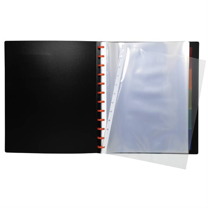 EXACOMPTA 86334E - Sichtmappe mit Ringen und 30 herausnehmbaren Klarsichthüllen, PP, für DIN A4, ExactiveÂ®, Schwarz-1