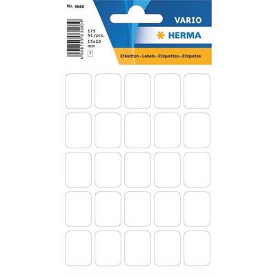 HERMA - Papier - selbstklebend - weiß - 15 x 20 mm 175 Etikett(en) (7 Bogen x 25 Etiketten-0