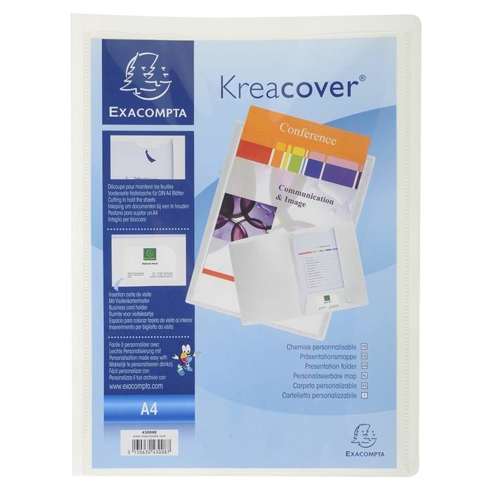 Präsentationsmappe Krea Cover A4 PP weiß-0