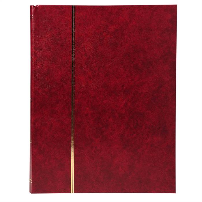 Briefmarken Einsteckalbum aus Halbleder, 64 Seiten, 22,5x30,5cm-0