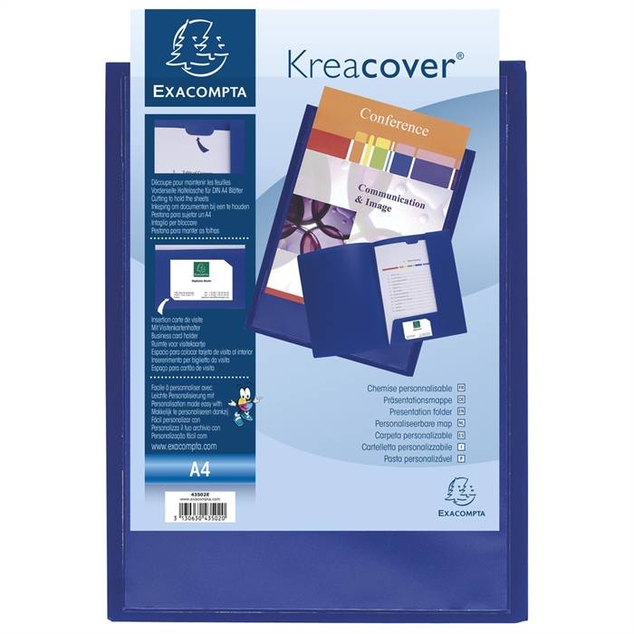 Präsentationsmappe Krea Cover A4 PP blau-0