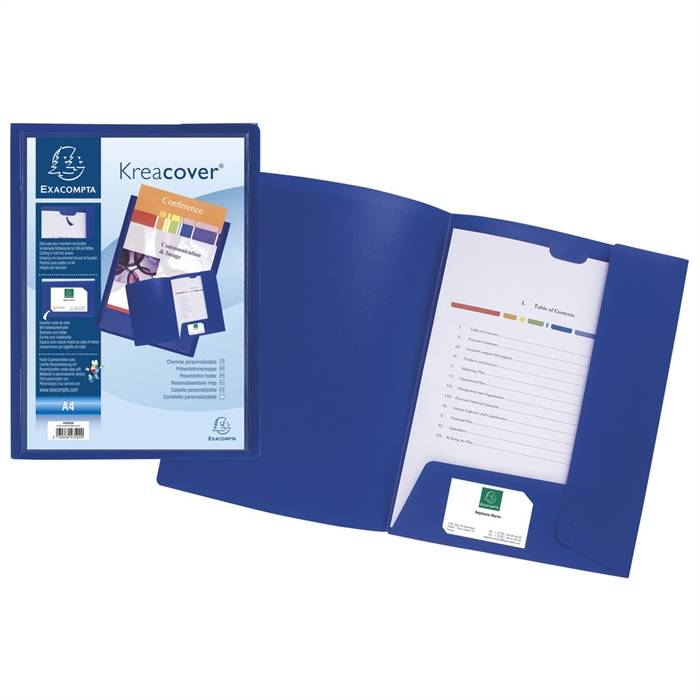 Präsentationsmappe Krea Cover A4 PP blau-3