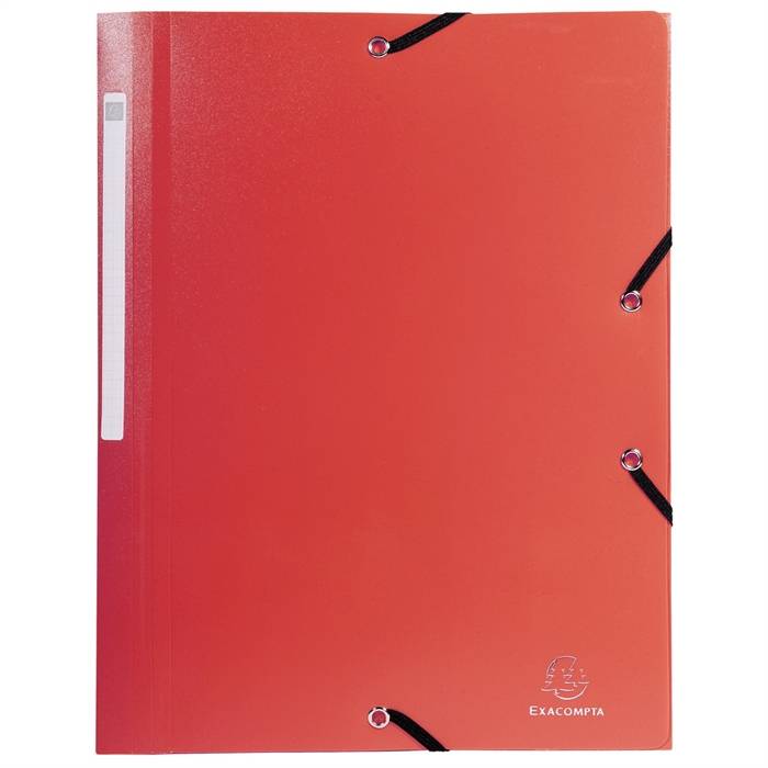 Exacompta Sammelmappe 55805E A4 PP Gummizug 3Klappen rot-0