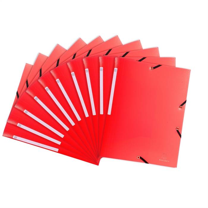 Exacompta Sammelmappe 55805E A4 PP Gummizug 3Klappen rot-1