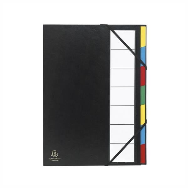 EXACOMPTA Ordnungsmappe Harmonika, PP, 7 Fächer, schwarz (8701694)
