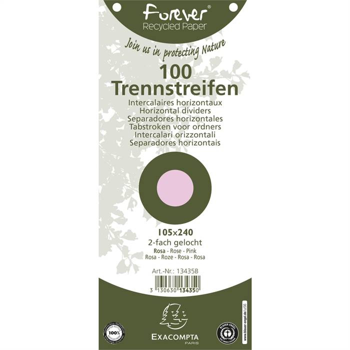EXACOMPTA Trennstreifen Recycling, 105 x 240 mm, rosa-2