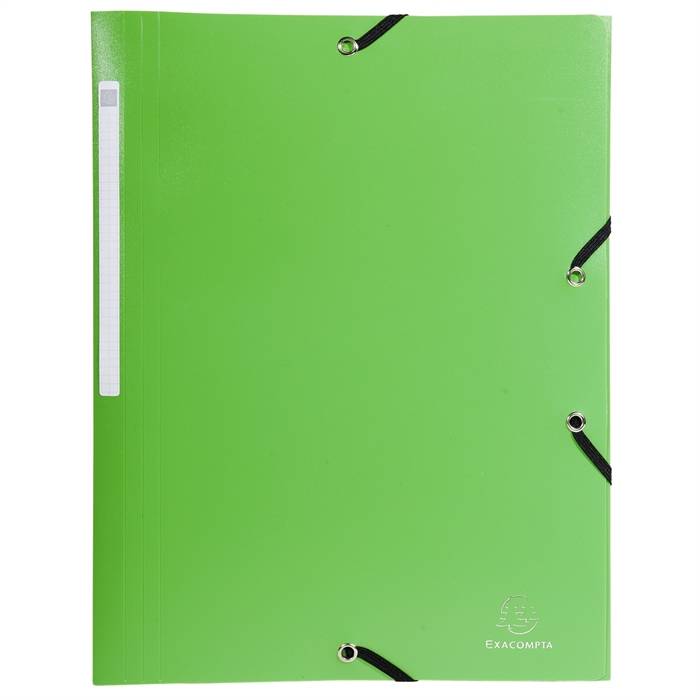 Sammelmappe mit 3 Klappen und Gummizug aus PP 400Âµ mit Etikett blickdicht, für Format DIN A4-1