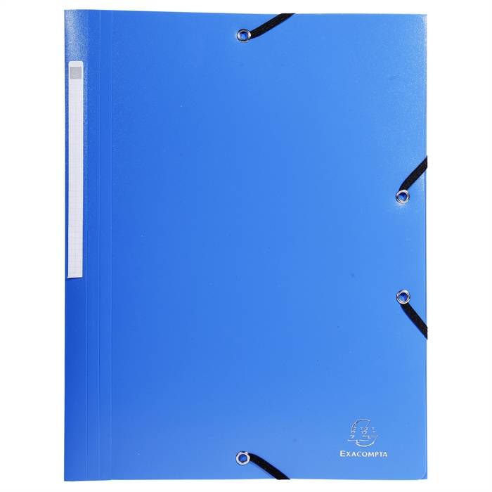 Sammelmappe mit 3 Klappen und Gummizug aus PP 400Âµ mit Etikett blickdicht, für Format DIN A4-4