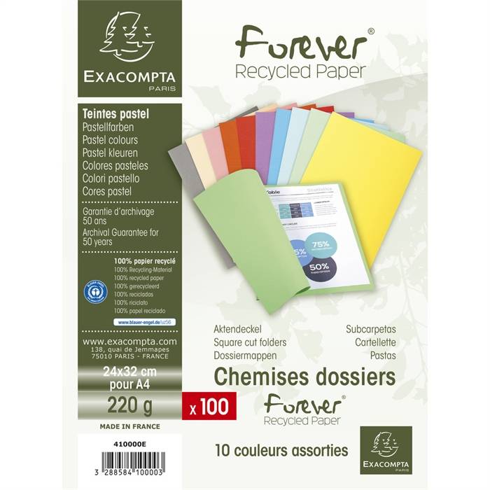 100er Packung Aktendeckeln aus Recycling Karton 220g Forever, 24x32cm-4