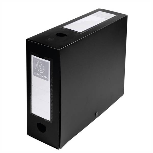 Archivbox mit Druckknopf aus PP 700Âµ, Rücken 100mm, blickdicht, 25x33cm für DIN A4