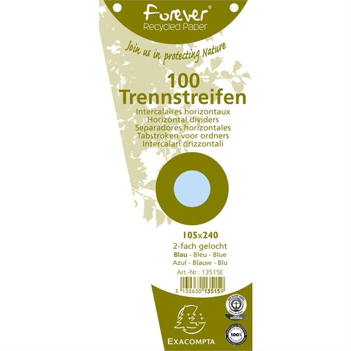 EXACOMPTA Trennstreifen, trapezförmig, Karton, blau (8700667)-0