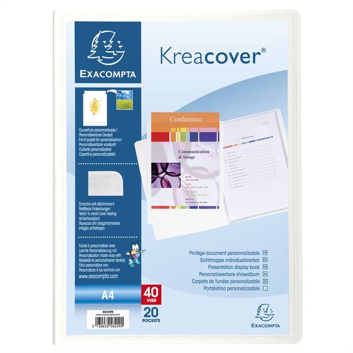 Sichtbuch Kreacover A4 20 Hüllen weiß