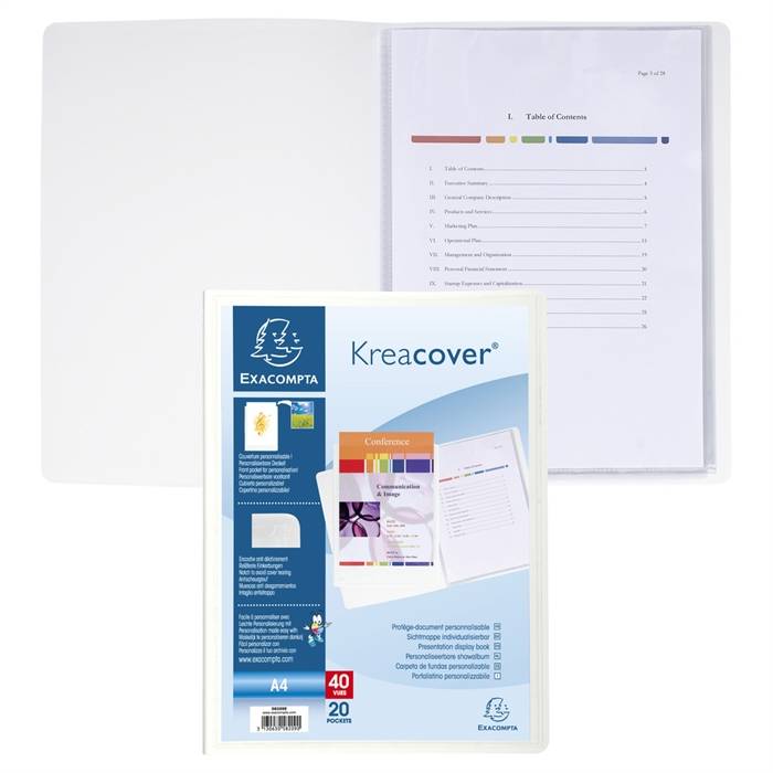 Sichtbuch Kreacover A4 20 Hüllen weiß-1