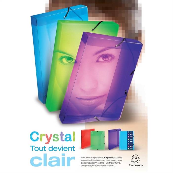 Sichtmappen mit Ringen und 30 herausnehmbaren Hüllen - Crystal-4