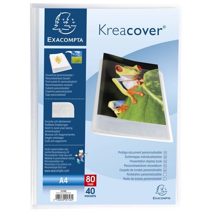 Sichtmappe aus PP 500Âµ mit 40 Hüllen Kreacover Chromaline, für Format DIN A4-0