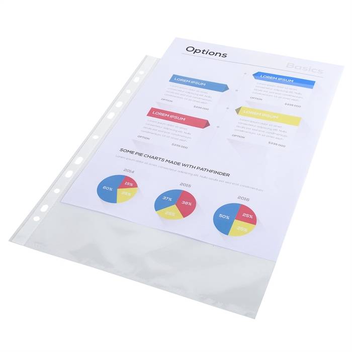 Packung mit 10 Aktensichthüllen aus glattem PP 120Âµ, für Format DIN A4-1