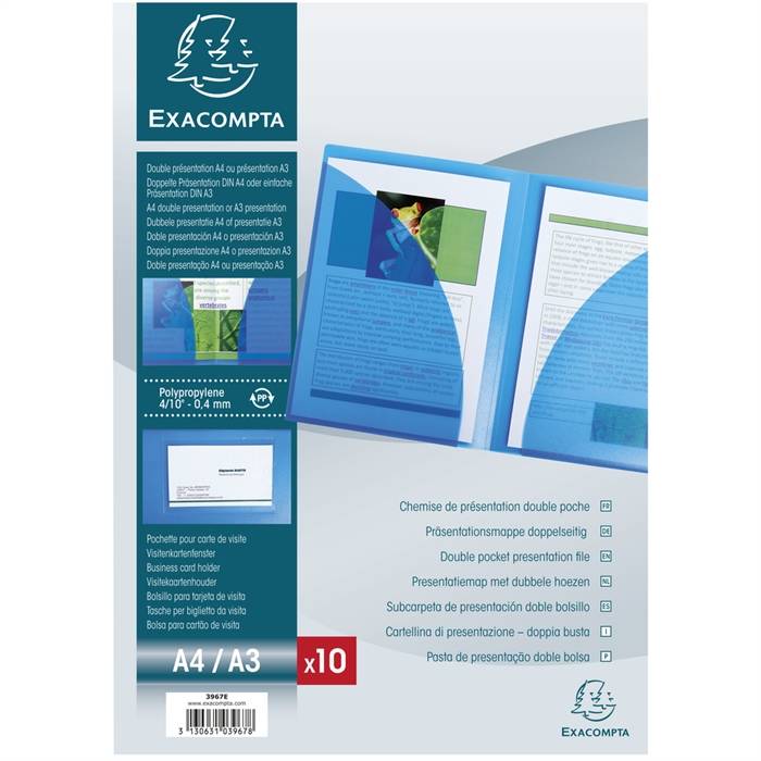 Präsentationsmappe A4 doppelseitig PP 400my glasklar-3