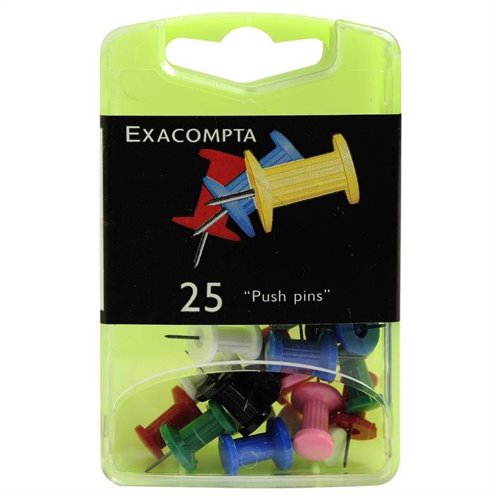 Blisterbox mit 25 Stück Pinnwandnadeln Push Pins, Ã10mm, Spitze 7mm-0
