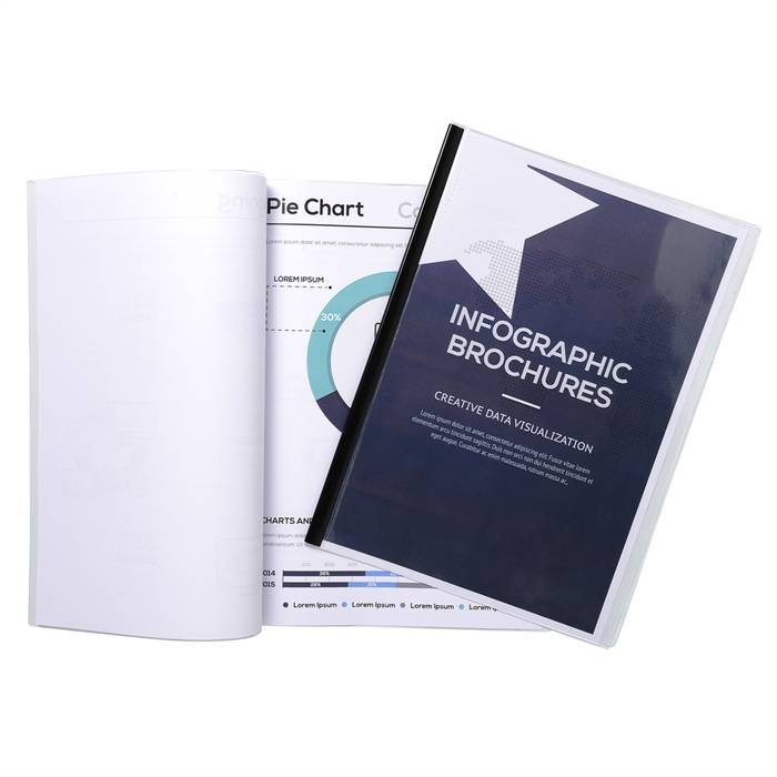 Packung mit 10 Aktendeckeln für Klemmschienen aus glattem PVC 200Âµ, für Format DIN A4-3