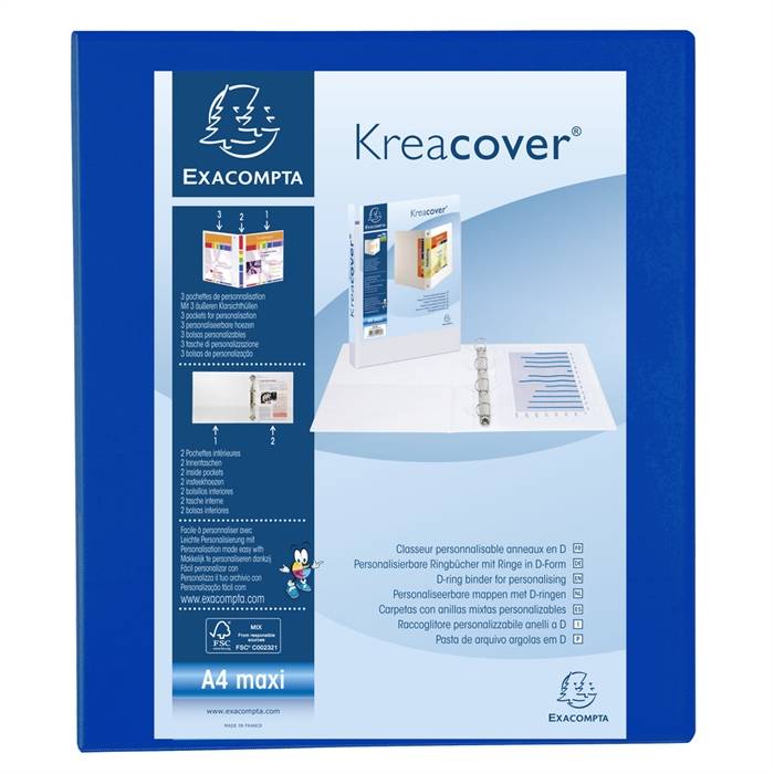Ringbuch KreaCover A4 30mm 4 Ringe blau