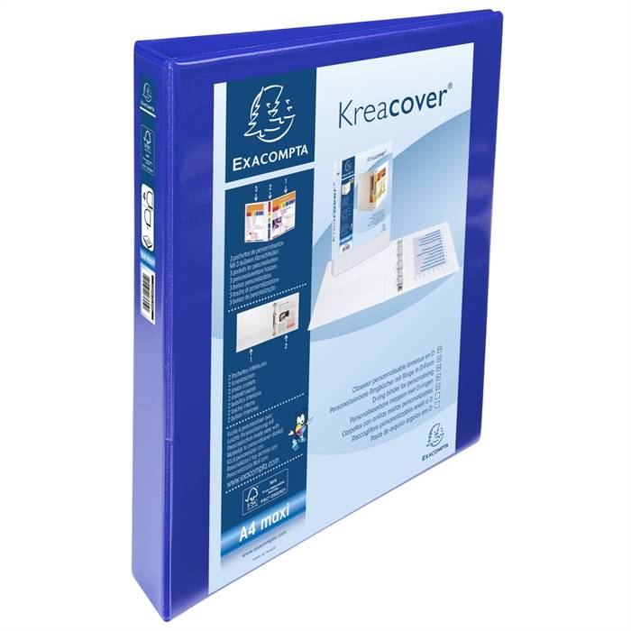 Ringbuch KreaCover A4 30mm 4 Ringe blau-1