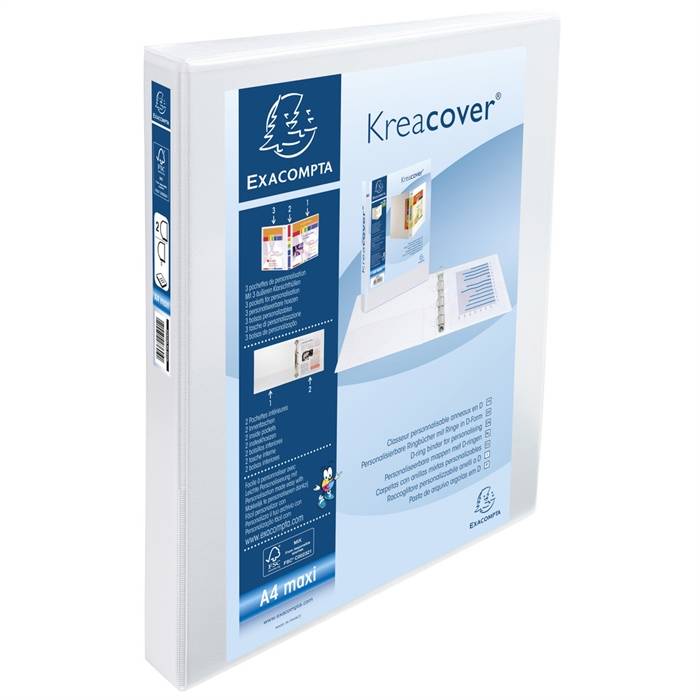 Präsentationsringbuch Kreacover A4 25mm 2 Ringe weiß-1
