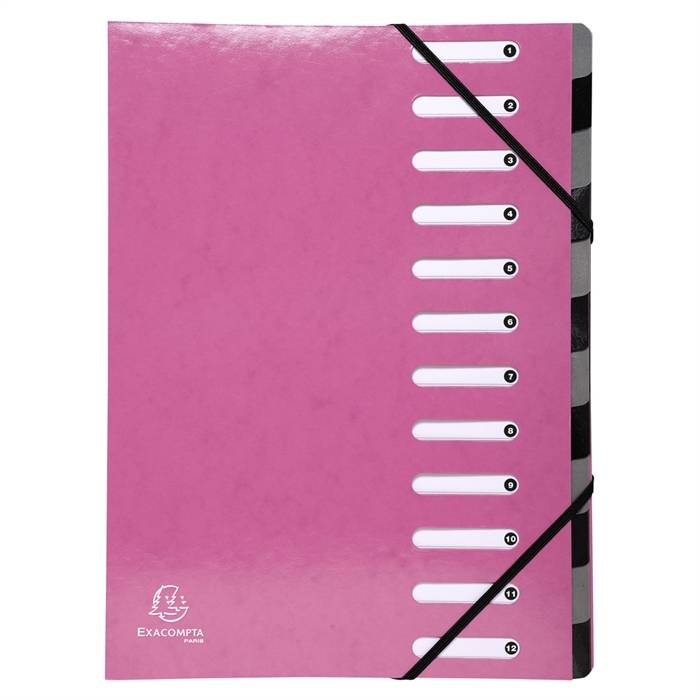 Ordnungsmappe Harmonika mit dehnbaren Rücken aus Manilakarton, 12 Fächer - Iderama-0