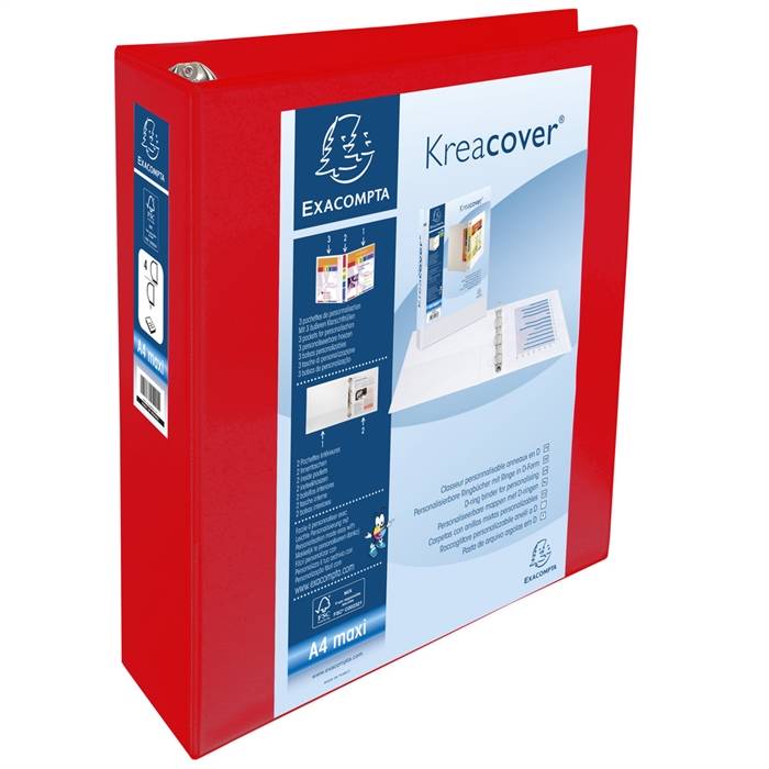 EXACOMPTA Präsentations-Ringbuch, A4 Maxi, rot, 4D-Ring (8700203)-1