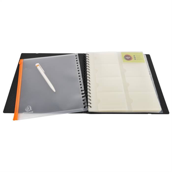 Visitenkartenbuch Exacard 250x265x28mm bis 320 Karten schwarz-2