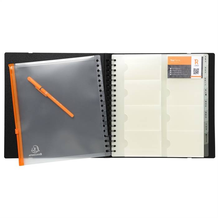 Visitenkartenbuch Exacard 250x265x28mm bis 320 Karten schwarz-3