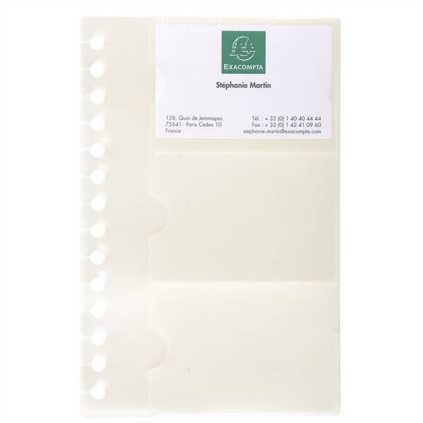 EXACOMPTA 85034E - Nachfüllpackung mit 10 Visitenkartenhüllen für Visitenkartenbuch Exacard, ExactiveÂ®, 19x12,5 cm, Kristall