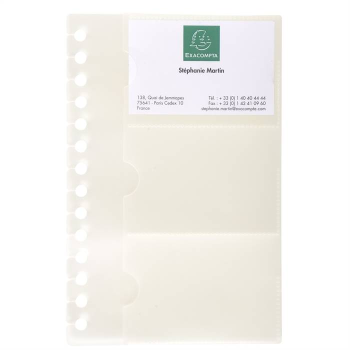 EXACOMPTA 85034E - Nachfüllpackung mit 10 Visitenkartenhüllen für Visitenkartenbuch Exacard, ExactiveÂ®, 19x12,5 cm, Kri-0