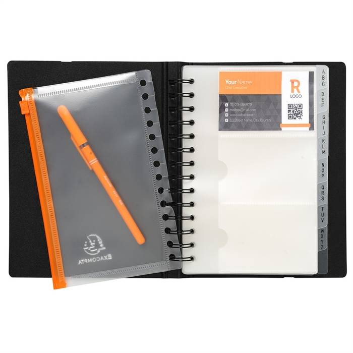 EXACOMPTA 85034E - Nachfüllpackung mit 10 Visitenkartenhüllen für Visitenkartenbuch Exacard, ExactiveÂ®, 19x12,5 cm, Kri-2