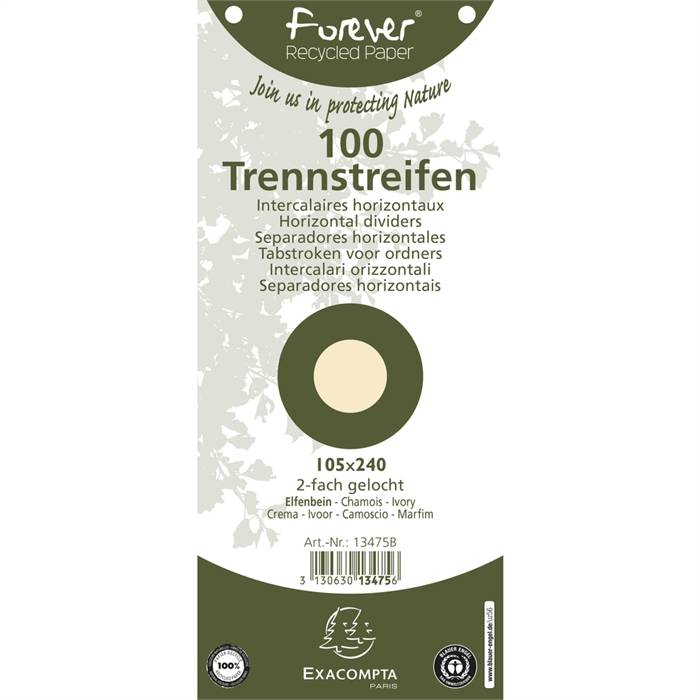 EXACOMPTA Trennstreifen Recycling, 105 x 240 mm, chamois-0