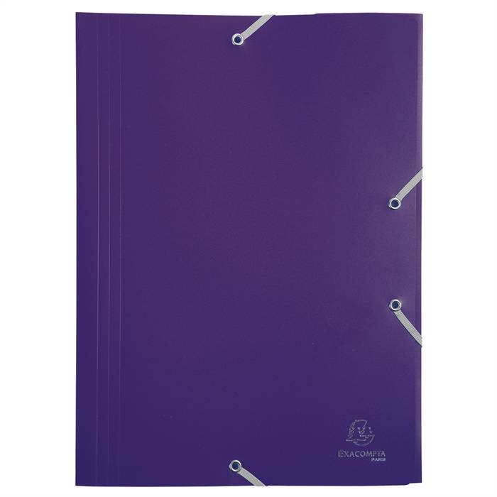 Sammelmappe mit Gummizug und 3 Klappen, aus PP 400Âµ, Eco, blickdicht, für Format DIN A4-0
