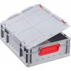 Euronorm-Stapelbehälter,HxLxB 120x400x300mm,10l,PP,grau/rot,Wände geschlossen,Boden geschlossen
