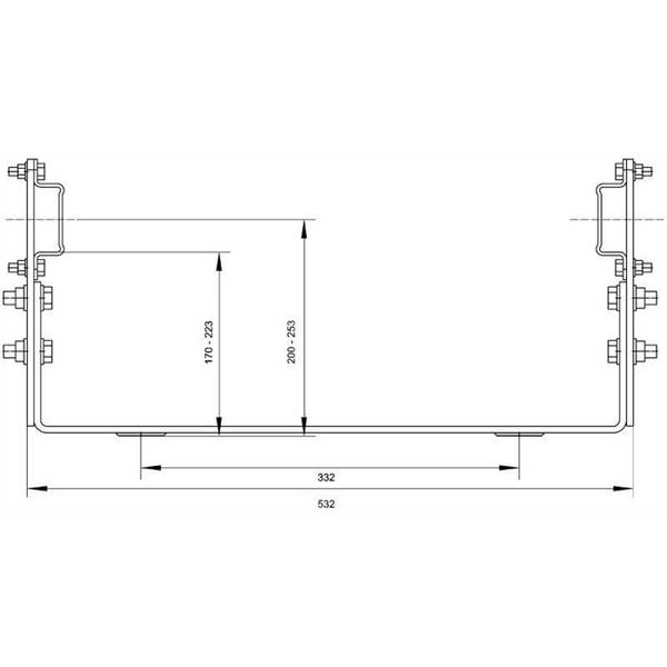 Wandhalter verstellbar 200 - 250 mm