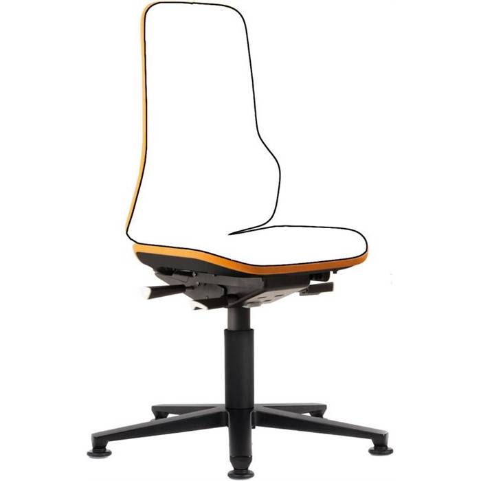 Bimos Arbeitsstuhl grau,ohne Polster Sitzhöhe 450-620 mm mit Gleiter-0