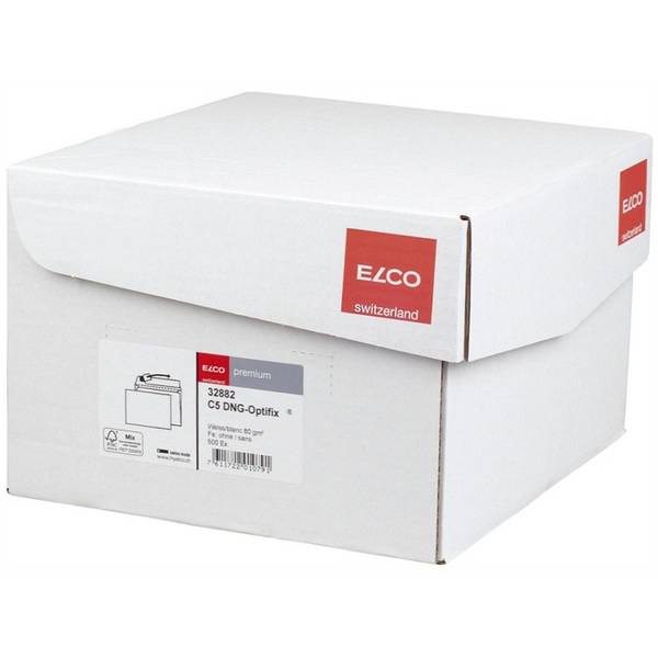 Elco Premium Optifix C5 229 x 162/36mm, C5 (162 x 229 mm), Weiß, 80 g/m², 162 mm, 229 mm, 500 Stück(e)