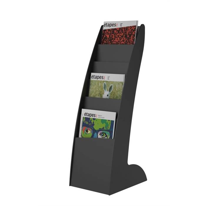 Prospektständer Courbo SLIM - 6 Fächer schwarz.-0