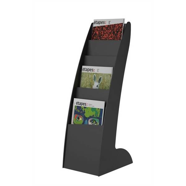 Prospektständer Courbo SLIM - 6 Fächer schwarz.