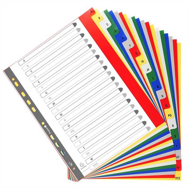 Farbige Register aus PP, 20-teilig, für DIN A4+