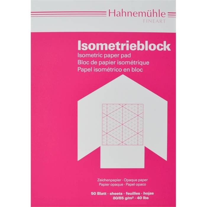Hahnemühle Isometrieblock, A3, 80/85 g/mÂ², Druckfarbe: blau, 50 Blatt-0