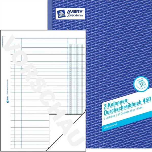 Kolonnenbuch A4 2 Kolonnen 2x50 Blatt