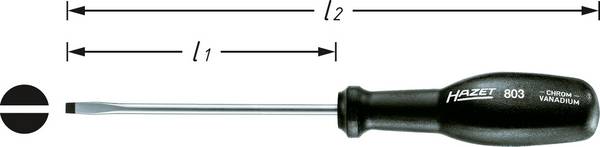 Hazet TRInamic Werkstatt Schlitz-Schraubendreher Klingenbreite: 3 mm Klingenlänge: 80 mm DIN ISO 2380-2