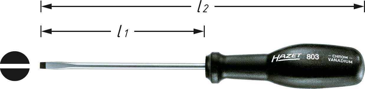 HAZET Werkstatt Schlitz-Schraubendreher TRInamic Klingenbreite: 3.5 mm Klingenlänge: 100 mm DIN ISO