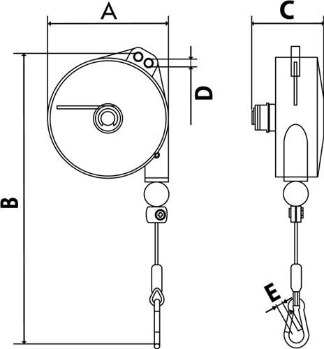 Federzug TCN 9320 Trgf.1-2,5kg Seillänge 2,0m Seil-D.2,0mm PLANETA-1