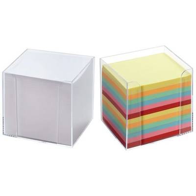 folia Zettelbox, Kunststoff, glasklar, Füllung: weiß (57905808)