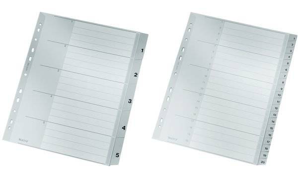 Plastikregister Zahlen