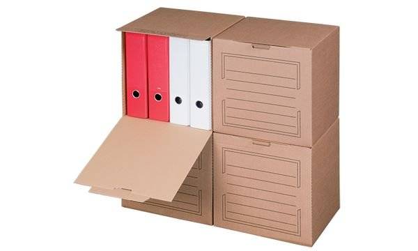 smartboxpro Archiv-Container, mit Frontdeckel, braun (71600229)-1